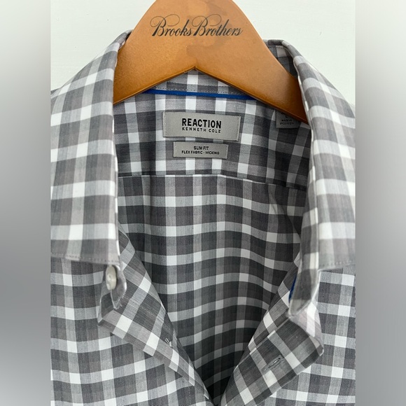 Kenneth Cole REACTION Men's Dress Shirt Slim Fit Techni-Cole Stretch - Picture 6 of 13